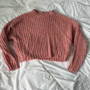 american eagle cable knit pink sweater small soft chunky